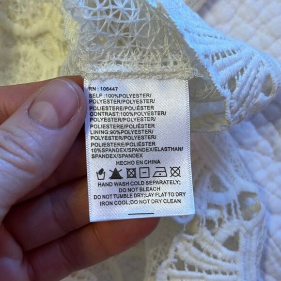 Anthropologie Maeve Auralis Studded Lace Sheer Top Boho Fairy Retro Ivory Small - Picture 11 of 11